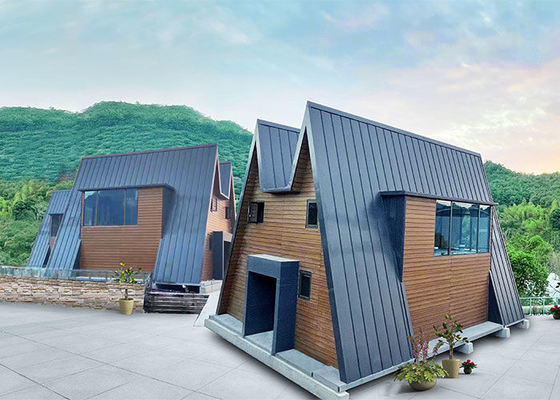 منزل خشبي مسبق الصنع من الصلب المعياري مع إطار من الصلب الخفيف منزل لقضاء العطلات