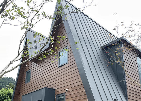 Prefab Steel Modular Home Wooden Bungalow With Light Steel Frame A House  For Holiday