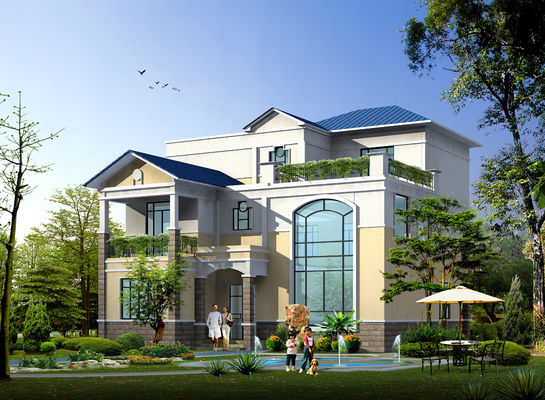 بناء مصنع نظام ألواح هيكل فولاذي فيلا جاهزة