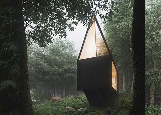 كابينة التخييم الإطار الفولاذ الخفيف المجهز مسبقاً مع مواد البناء عالية الجودة