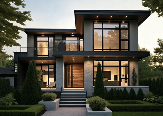 منزل مصنوع مسبقاً قصر فاخر مع أدوات منزلية من الفولاذ الخفيف AS / US