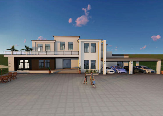 جاردن تراس المنازل الخضراء الجاهزة ذات الطابقين المنفصلة الجاهزة ذات الإطار الفولاذي الخفيف