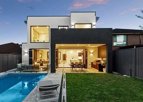 منزل جاهز بغرفتي نوم بحجم مخصص وسقف لوحة ساندويتش EPS / الصوف الصخري / PU